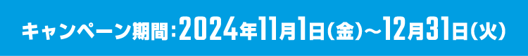 キャンペーン期間2024年11月1日～12月31日